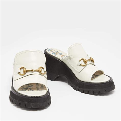 gucci harald platform slide sandal|Gucci denim platform sandals.